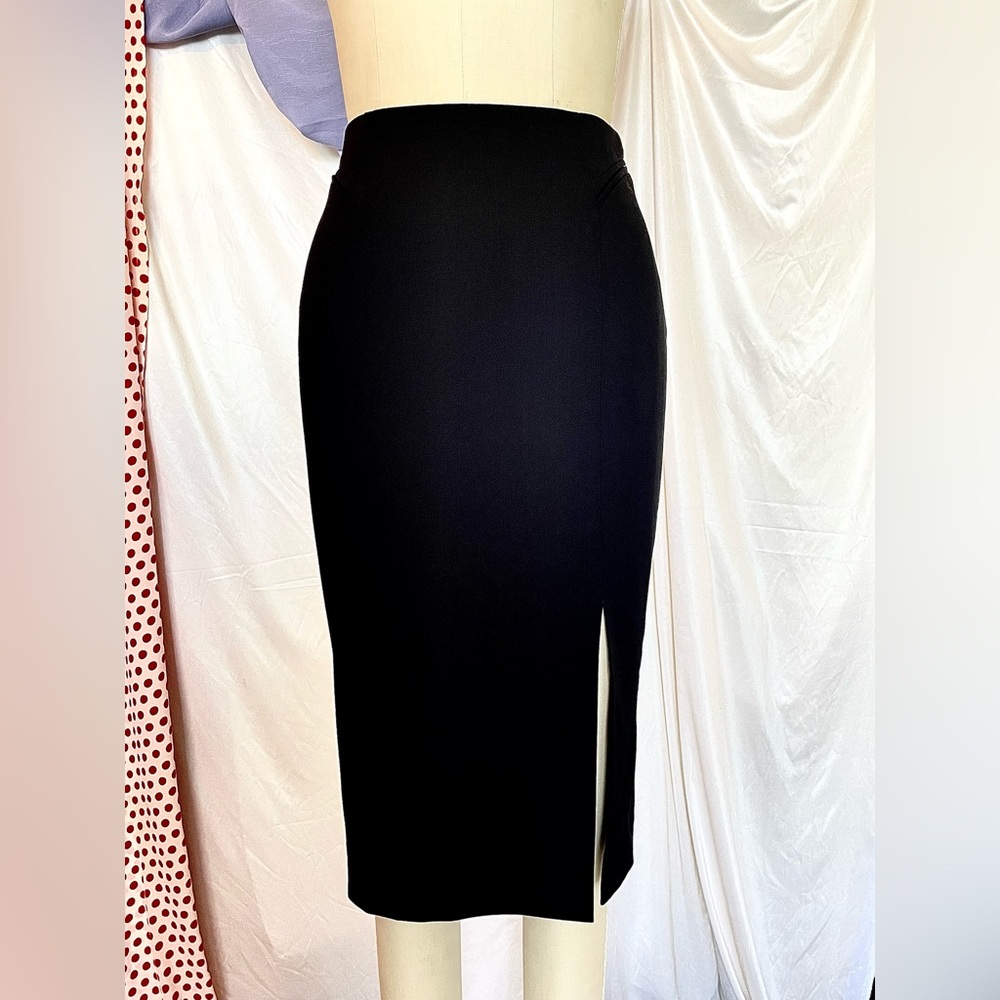 Escada Germany Thin Wool pencil long skirt side slit black size 34 EU / 2 US - Picture 15 of 15